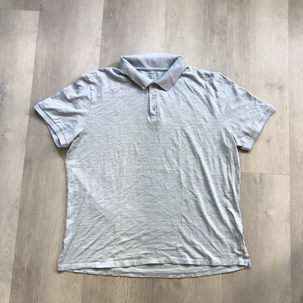VINCE POLO SHIRT SHORT SLEEVES BABY BLUE COTTON MENS XL